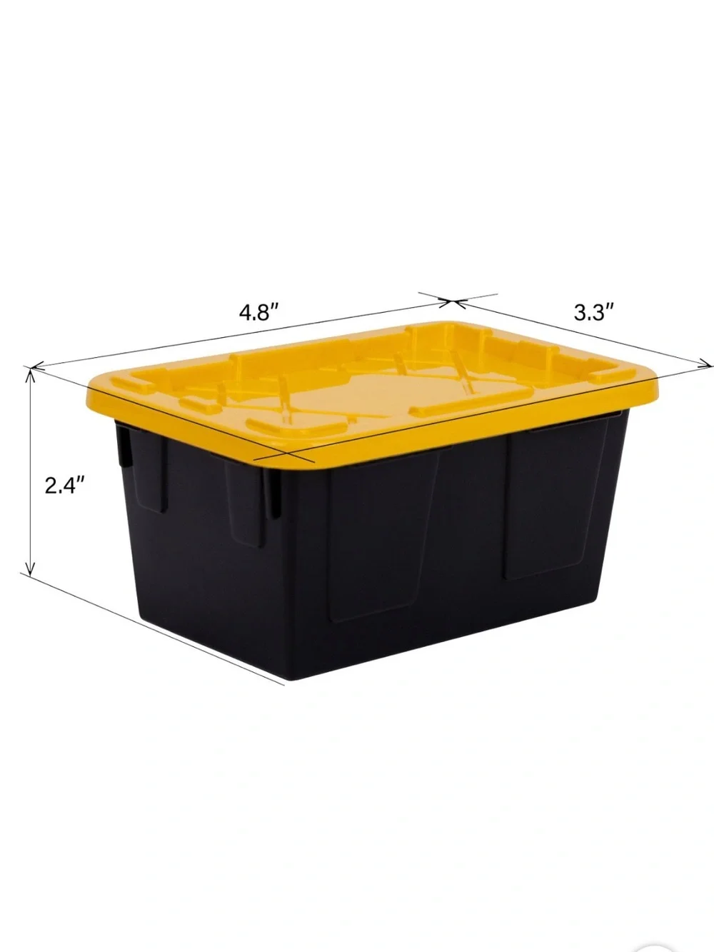 Green Made Mini Storage Bins 10-Pack — Yellow Lids with Black Bin Containers